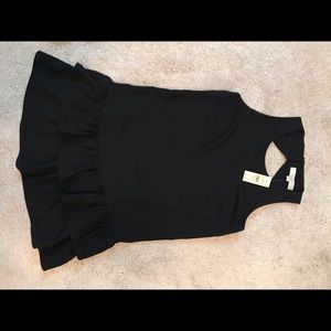NWT Ann Taylor black mini dress with ruffle design
